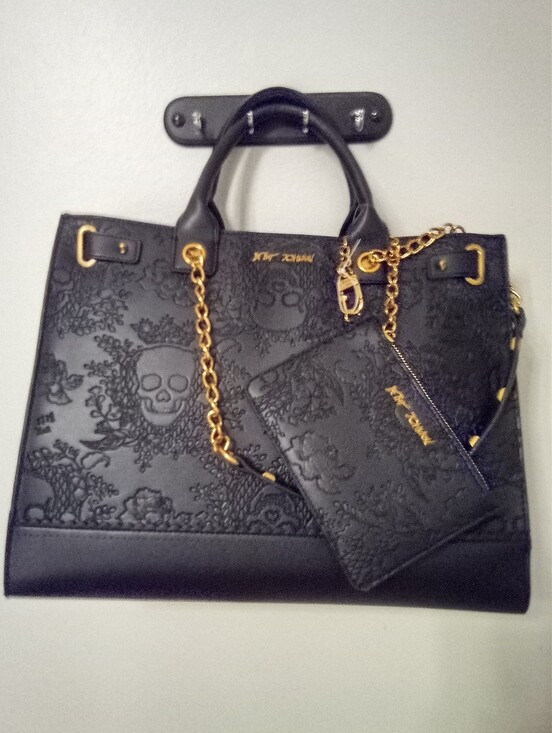 Betsey Johnson Handbags - Black Betsey Johnson Skull Satchel/Tote